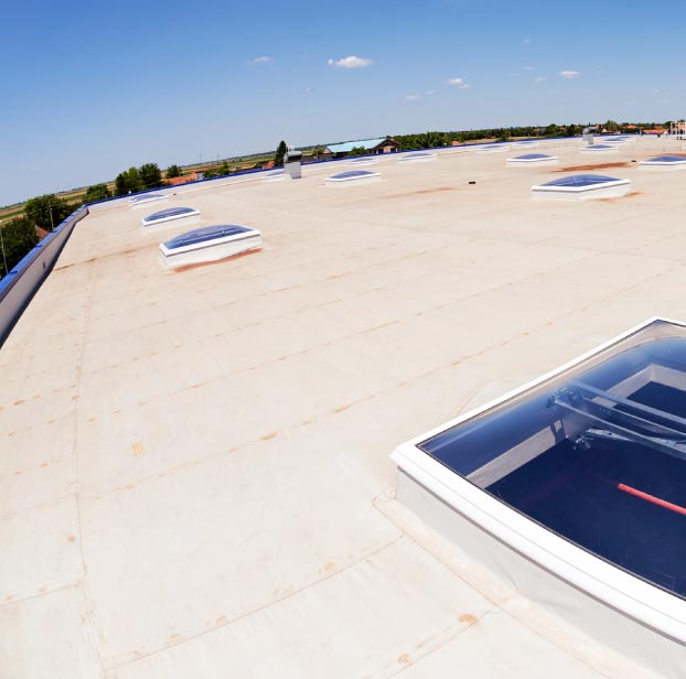 flat roof and skylight