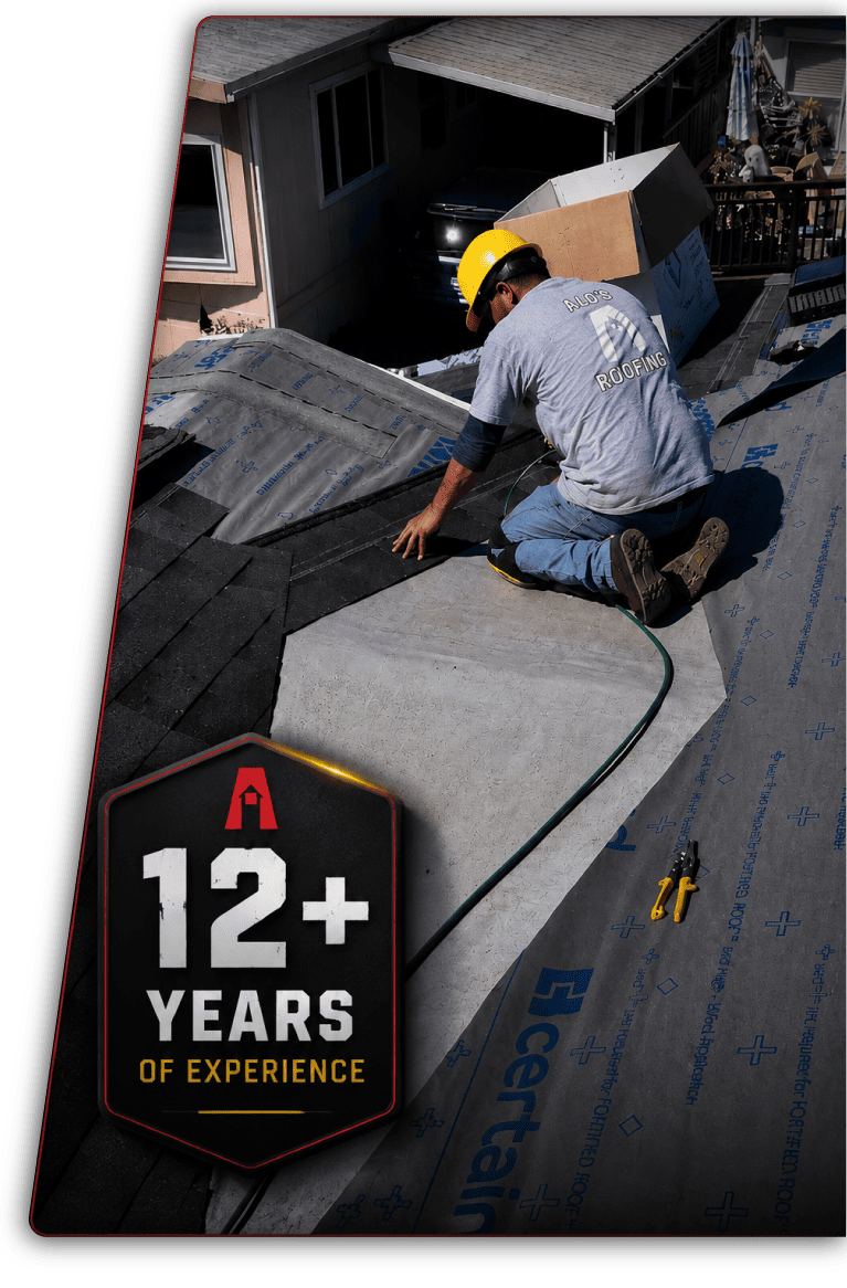 roof leak repair in progress by the best roof contractor in watsonville, ca